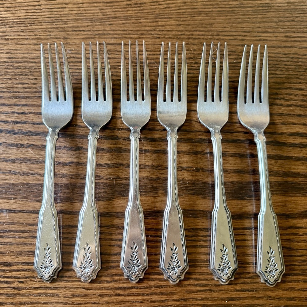 Vtg Rogers Co. Stainless "NORCREST BRENTWOOD" By Stanley Robert's Forks (6)